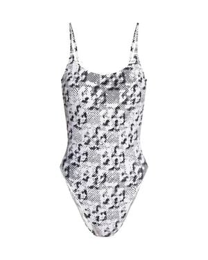 Tory Burch Gemini Link One-Piece Swimsuit Nylon Swim Shorts - White