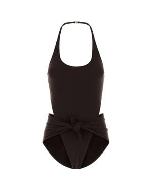 Alaïa Chocolate Stretch Nylon Swimsuit - Black