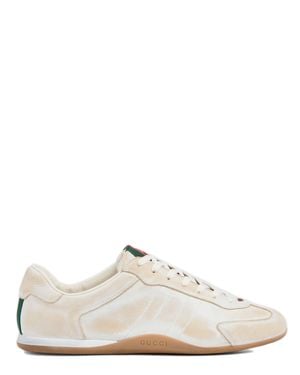 Gucci Low-Cut Sneakers With Web Detailing - White
