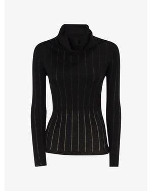 Max Mara Embroidered Silk-Wool Turtleneck Sweater - Black