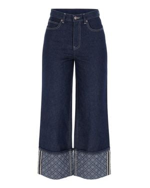 Tory Burch Jeans With Lapels - Blue