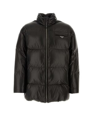 Prada Nappa Leather Down Jacket - Black