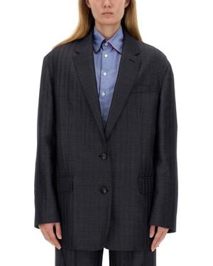Etro Oversized Buttoned Outer Jacket - Blue