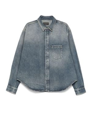 Balenciaga Oversized Denim Button-Up Shirt - Blue