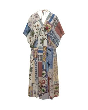 Weekend by Maxmara Stam-Paint Patchwork Silk Midi Dress - Multicolor
