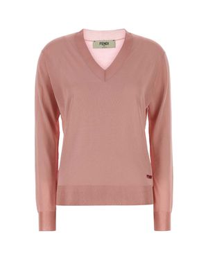 Fendi Stretch Viscose Sweater - Pink