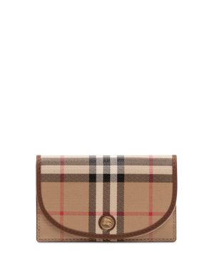 Burberry Flap Card Case With Keyring - Natural