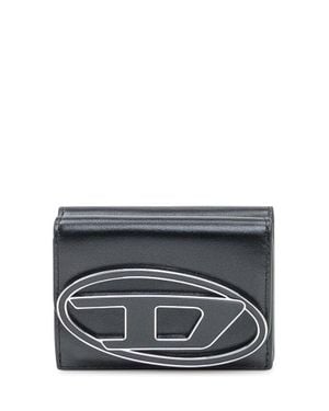 DIESEL Genuine Leather Card Wallet - Gray