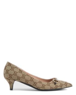 Gucci Stylish Light Hardware Low Heel Shoes - Brown