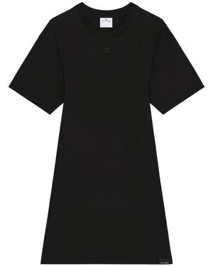 Courreges Fitted Cotton Mini Dress For - Black