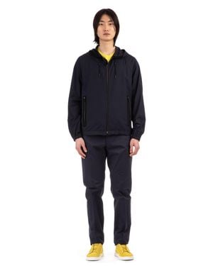 ZEGNA Lightweight Hooded Blouson Jacket - Blue