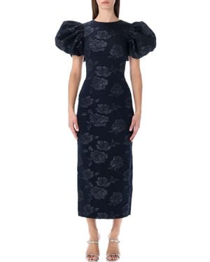 ROTATE BIRGER CHRISTENSEN Jacquard Midi Dress - Blue