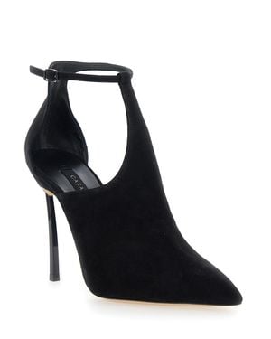 Casadei High-Heel Pumps With Pointed Toe And Sleek Suede Finish - Black