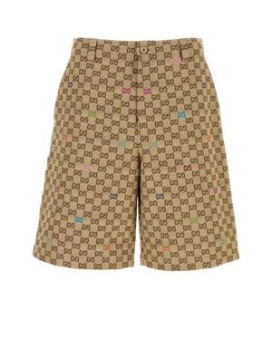 Gucci Fil Coupé Bermuda Shorts - Natural