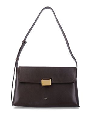 A.P.C. A. P.C. Leather Flap Shoulder Bag - Black