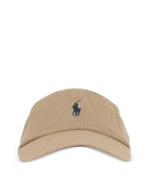 Polo Ralph Lauren Logo Cotton Cap With Adjustable Closure For - Natural