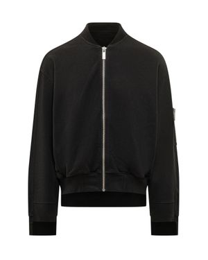 44 Label Group Patchwork Bomber Jacket With Crowd Appliqué Detail - Black