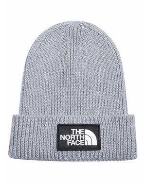 The North Face Logo Box Cuffed Beanie - Gray