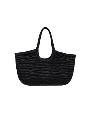 Dragon Diffusion Elegant Leather Tote Bag - Black
