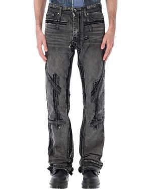 Who Decides War Slim Fit Patchwork Jeans - Gray