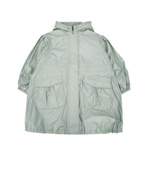 Moncler Jr Afet Long Parka - Green