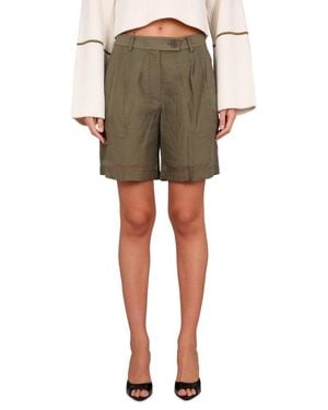 Helmut Lang Tailored Shorts With Transparent Hem - Green