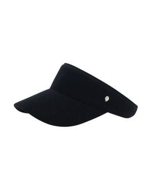 Helen Kaminski Berkley Wool Visor Hat With Curved Brim And Side Logo Plate - Blue