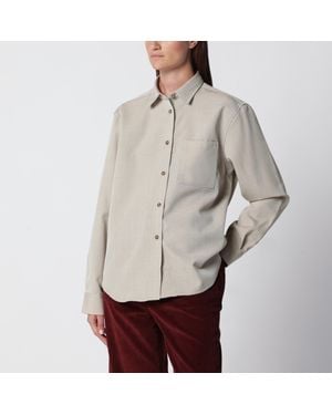 Rohe Butter-Soft Wool & Silk Mini Shirt - Gray