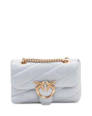 Pinko Mini Love Puff Shoulder Bag With Chain - Gray