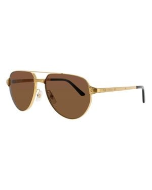 Cartier Sleek Metal Sunglasses For - Brown