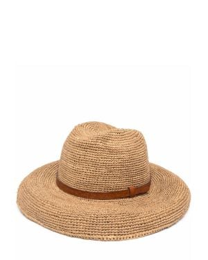 IBELIV Curved Narrow Brim Straw Hat - Natural