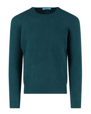 Drumohr 100% Lambswool Crewneck Sweater For - Green