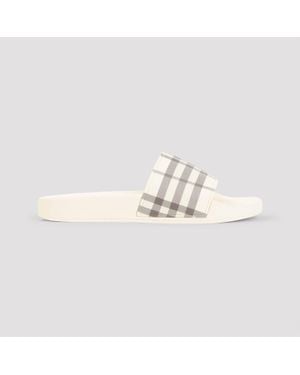 Burberry Furley Rubber Slide Sandals - Metallic