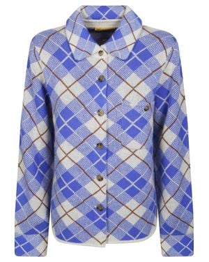 Guest In Residence Dylan Plaid Cashmere Shirt - Blue