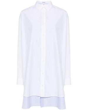Loewe Cotton And Silk Blend Shirt Dress - White