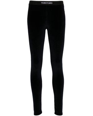 Tom Ford Form-Fitting Velour Leggings - Black