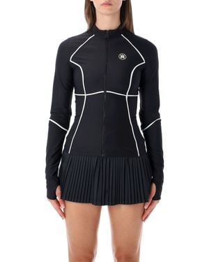 Amiri Fitted Zip Front Long Sleeve Top - Black