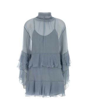 Chloé Powder Crepe Dress - Blue