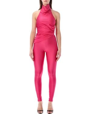 ANDAMANE Tatiana Halter-Neck Knot Jumpsuit - Pink