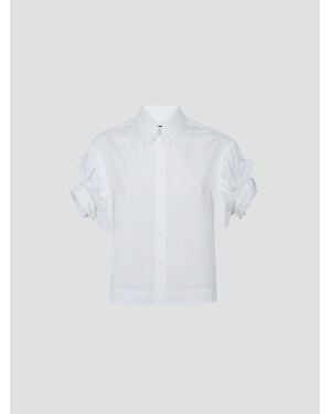 Simone Rocha Cropped Puff Sleeve Shirt - White