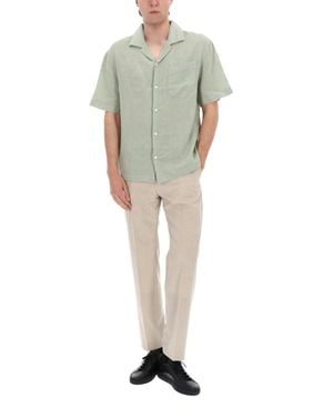 HUGO Linen Button-Up Shirt For - Green