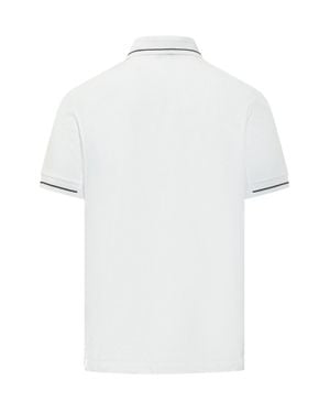 Moncler Cut-Sleeve Polo Shirt - White