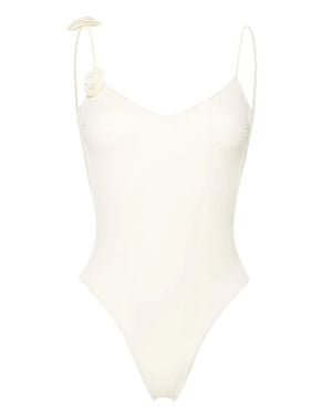 LaRevêche Floral Appliqué One-Piece Swimsuit - White