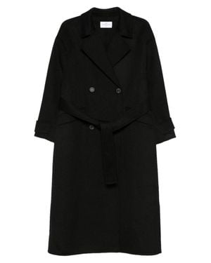 The Dynamis Studio Savile Double-Breasted Wool Coat - Black