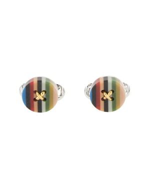 Paul Smith Button Stripe Resin-Plated Cufflinks - Multicolor