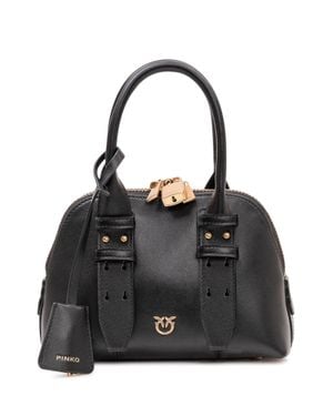 Pinko Mini Bowling Bag With Zip And Handles - Black