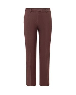 Max Mara Long Stretch Cotton-Blend Pants - Purple