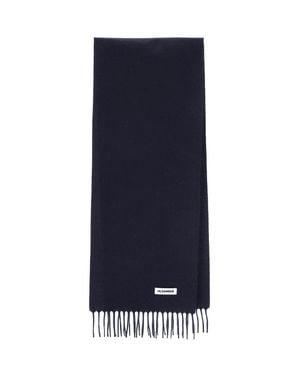 Jil Sander 100% Virgin Wool Scarf - Blue