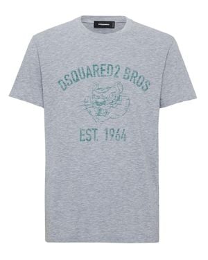 DSquared² Logo Print T-Shirt For - Gray