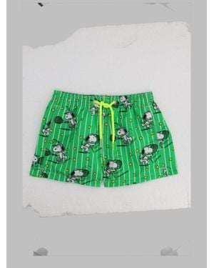 MC2 Saint Barth Mini Double Striped Swim Shorts - Green